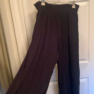 LA VIE EN ROSE AQUA black palazzo pants